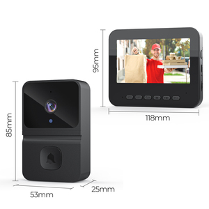 Videocamera campanello senza fili 4.3 pollici IPS schermo HD Audio citofono a infrarossi per visione notturna a due vie campanello porta con batteria - Product Image 6