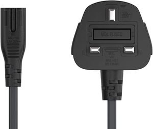 6ft <strong>18</strong> <strong>AWG</strong> England/UK Notebook Power <strong>Cord</strong>, Non-Polarized, with Fuse, IEC-320-C7 to UK Plug BS1363-1/A - Product Image 5