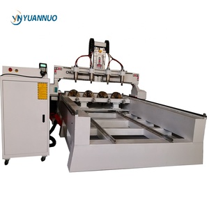 YN1625 3d <strong>Multi</strong> Spindle Heads Round Rod <strong>Cnc</strong> Wood Carving Milling <strong>Router</strong> Rotary <strong>Machine</strong> with Strong Frame Best Price - Product Image 1
