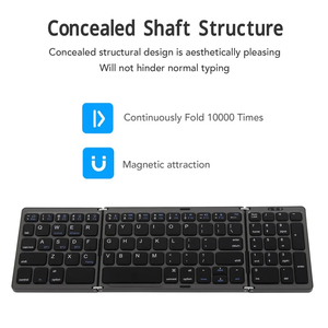 Triple pliegue para teclado Bluetooth mecánicamente para múltiples dispositivos-Conexión inalámbrica para computadora portátil Tablet Teléfono Uso de escritorio - Product Image 3