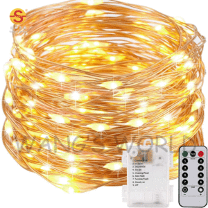 Tira de luces LED con batería para decoración navideña, Control remoto para habitación - Product Image 2