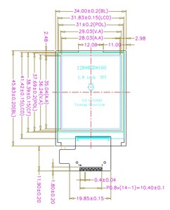 Factory Price 1.77 inch 128x160 Transmissive <strong>LCD</strong> Module 14 Pin Parallel ST7735 Graphic IPS <strong>1.8</strong>&quot; inch TFT <strong>LCD</strong> Display - Product Image 5