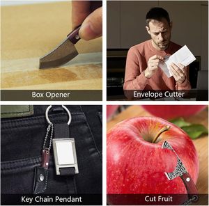 Hot Sale Stainless Steel Mini <strong>Key</strong> Pendant Knife Non-folding Mini Knife Sheath Keychain Pocket <strong>Cutter</strong> Set for Package Opener Box - Product Image 4