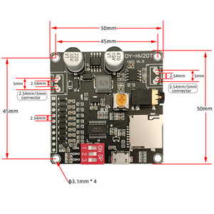 Nuovo modulo di riproduzione vocale 12V/24V di alimentazione 12V/24V modulo di riproduzione vocale 10W/20W che supporta lettore musicale MP3 scheda Micro SD per Arduino - Product Image 4