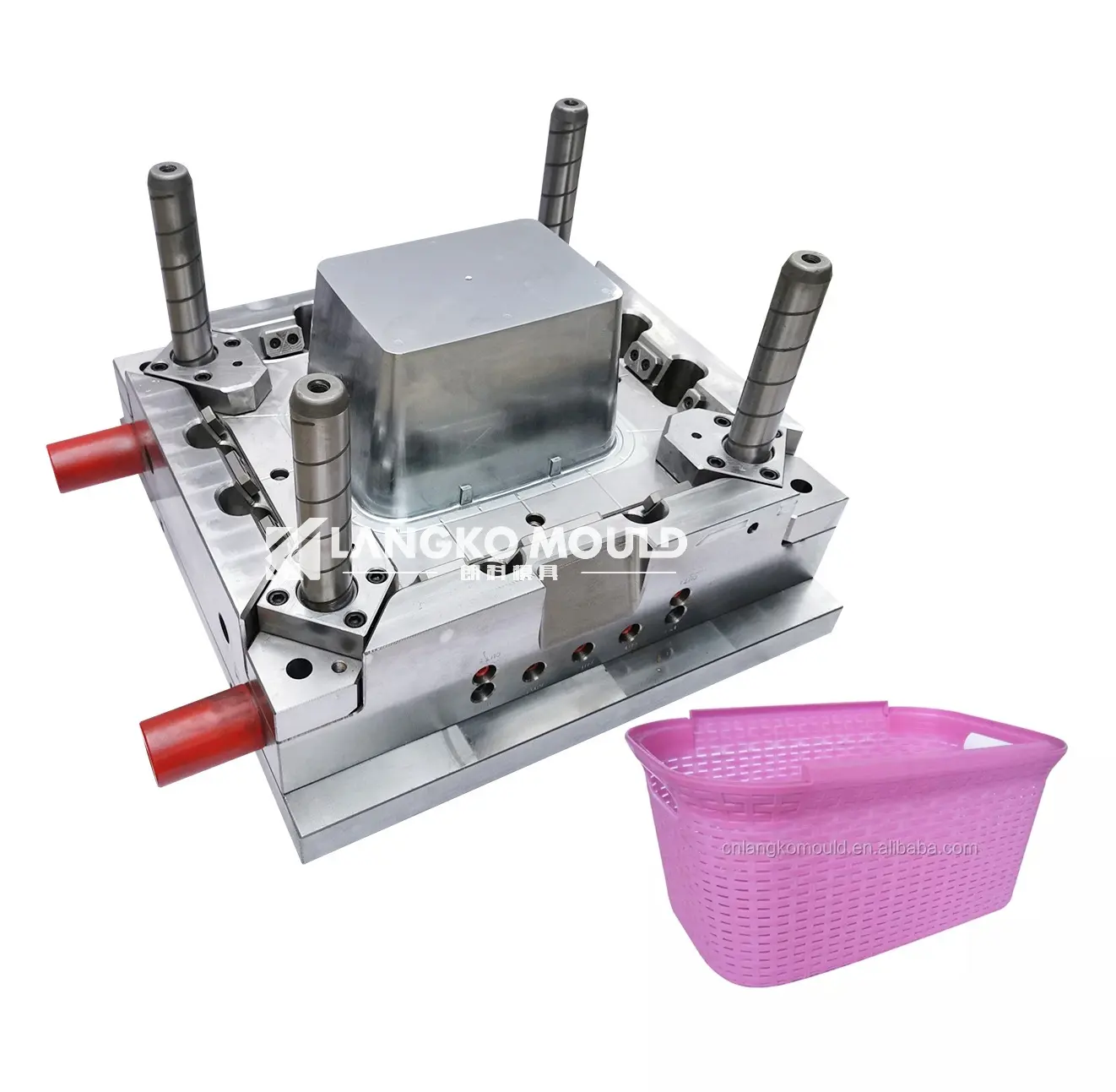 customize plastic injection rattan surface looking laundry basket mould good quality