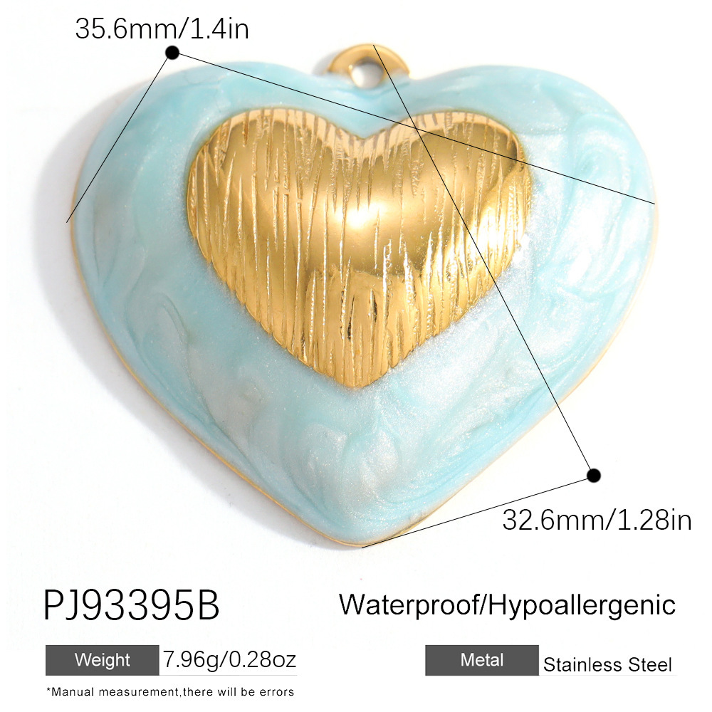 Oro 9 corazón azul claro