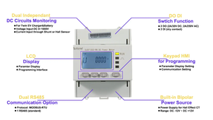 Acrel DJSF1352-RN 1000v DC Din Rail Energy Meter With Double DC <strong>Input</strong> <strong>RS485</strong> Channels for Ev Chargers - Product Image 6