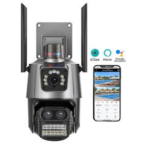 双屏9MP高清5K Wifi摄像机Ip66等级运动检测夜视sd卡存储CloudIcsee网络摄像机 - Product Image 1