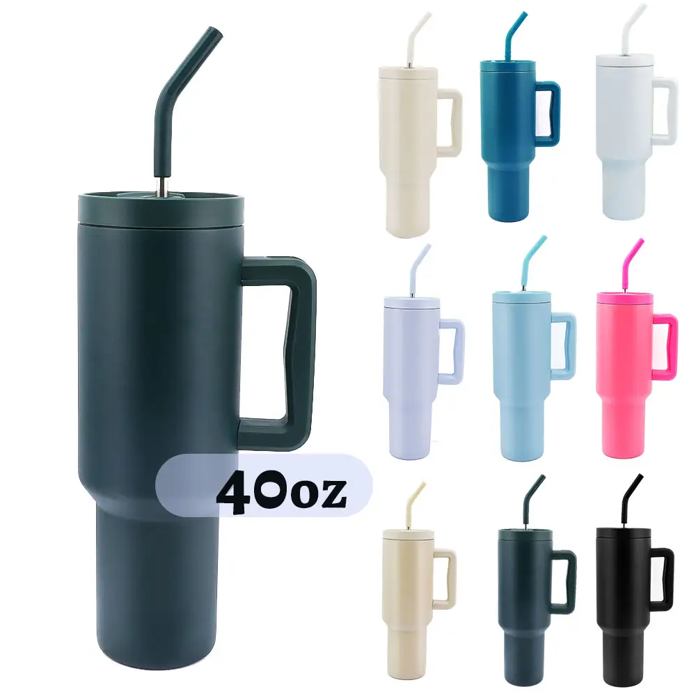 40 Oz Water Tumbler Cup Stainless Steel Insulated Travel Mug Adventure Quencher Sublimation 40oz Tumbler With Handle And Straw
