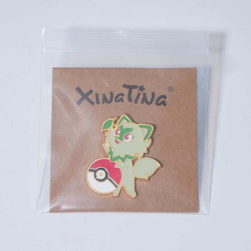 Green Cat Elf Ball Badge