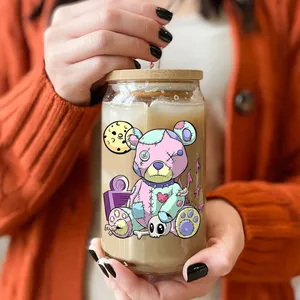 In My <strong>Bookish</strong> Era UV DTF Sticker for 16OZ Libbey Glass Cup Can Wrap Transfer Stickers Custom Labels Prints DIY Logo Be Kindness