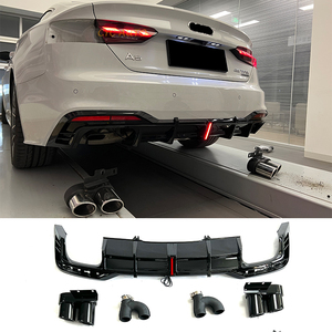 מוצר חדש במפעל מכונית aero ערכת גוף קיט מול השפה הערפל האחורי מפזר עם צינור עבור audi a5f5 2022 2023 +