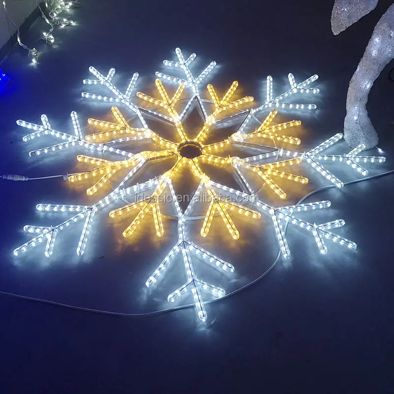 Commerciële grade Kerst grote outdoor buis verlichting sneeuwvlok vormige kerstverlichting