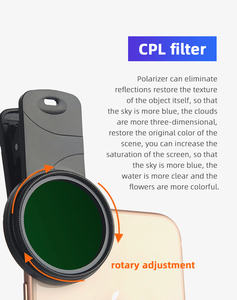 Filtro de lente polarizador Circular recubierto GiAi de 52mm con Clip Clap Combo CPL Filter 3 en 1 Set Accesorio de teléfono para teléfono móvil - Product Image 4