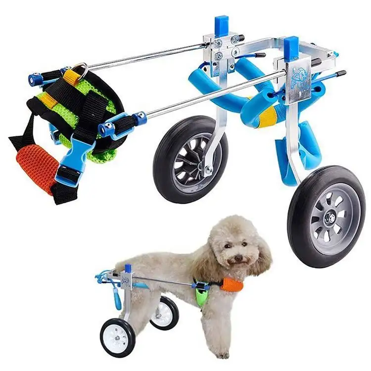 Carrito ajustable para perros pequeños, gato, cachorro, 2 sillas de ruedas para perros discapacitados