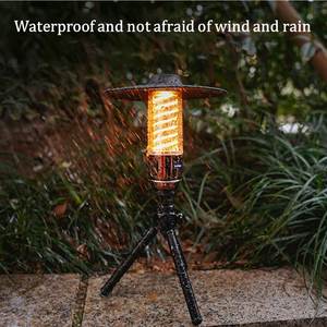 Retro Loại-C có thể sạc lại LED ánh sáng cắm trại đèn lồng không thấm nước khẩn cấp Lều đèn bầu không khí ấm áp Bìa Pin cho câu cá - Product Image 6