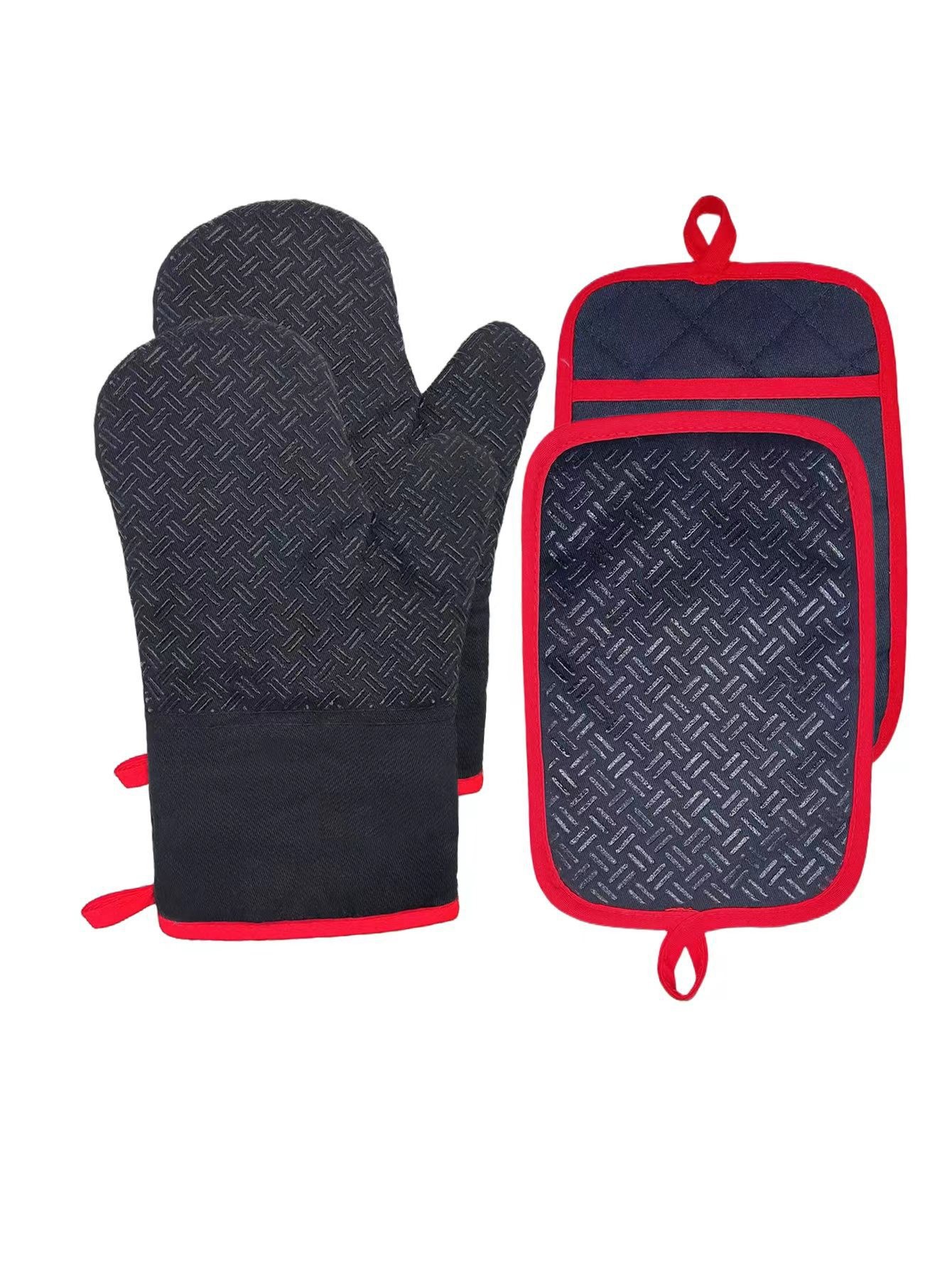 Ensemble de 4 pièces noir et rouge de 30 cm, 2 horizontales et 2 verticales.