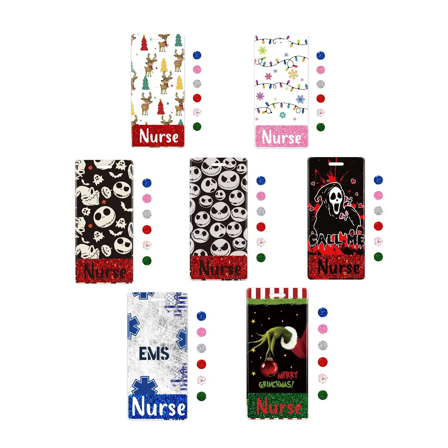 Emblema de enfermeira vertical com padrão personalizado, porta-cartões com identificação e nome, acessórios para enfermagem, porta-cartões com identificação e nome