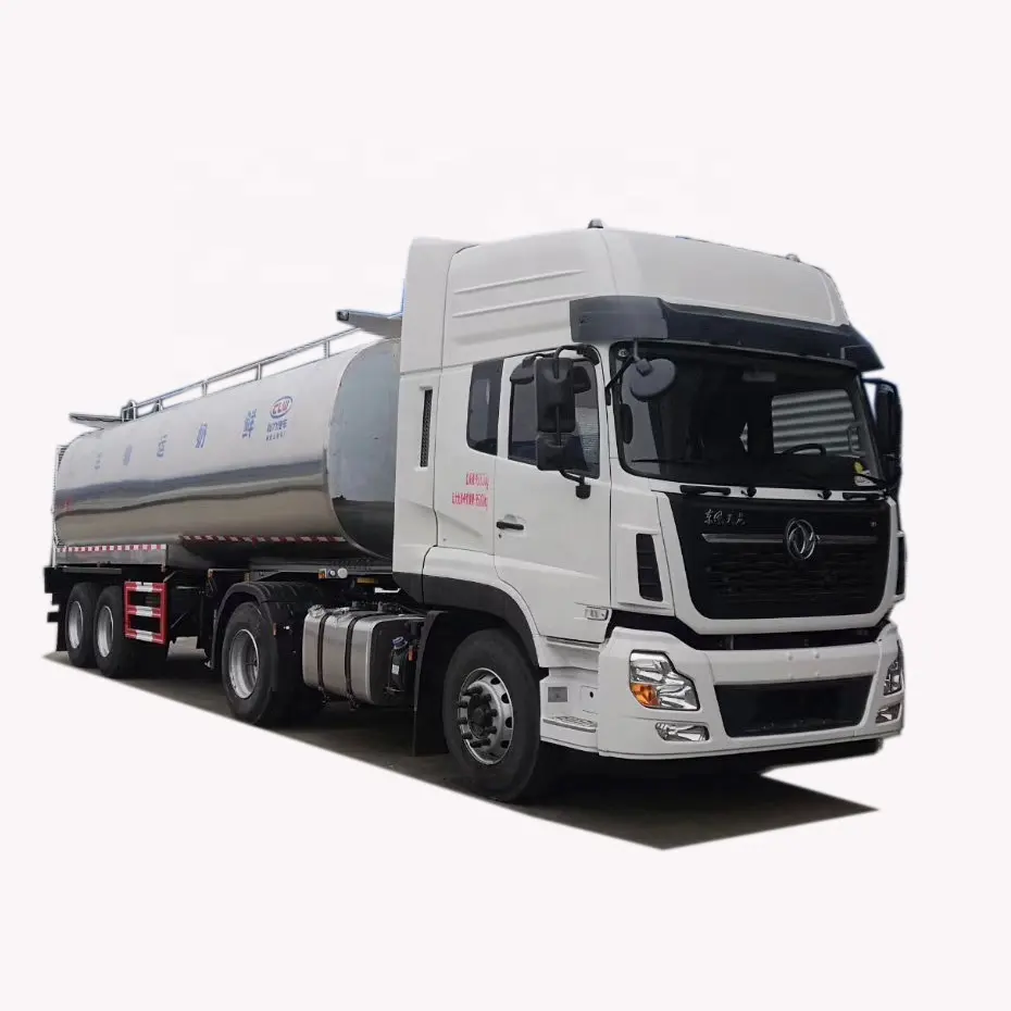 2 Assen Aluminium Velg Hoge Kwaliteit 26T 26000L Melk Transport Trailer Met Tractor
