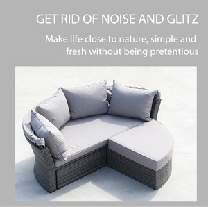 Ngoài Trời Thông Tư Mới <span class=keywords><strong>Sofa</strong></span> Vườn Thoải Mái <span class=keywords><strong>Sofa</strong></span> Daybed Với Tán Patio Nội Thất Bãi Biển <span class=keywords><strong>SunBed</strong></span> Vòng - Product Image 4