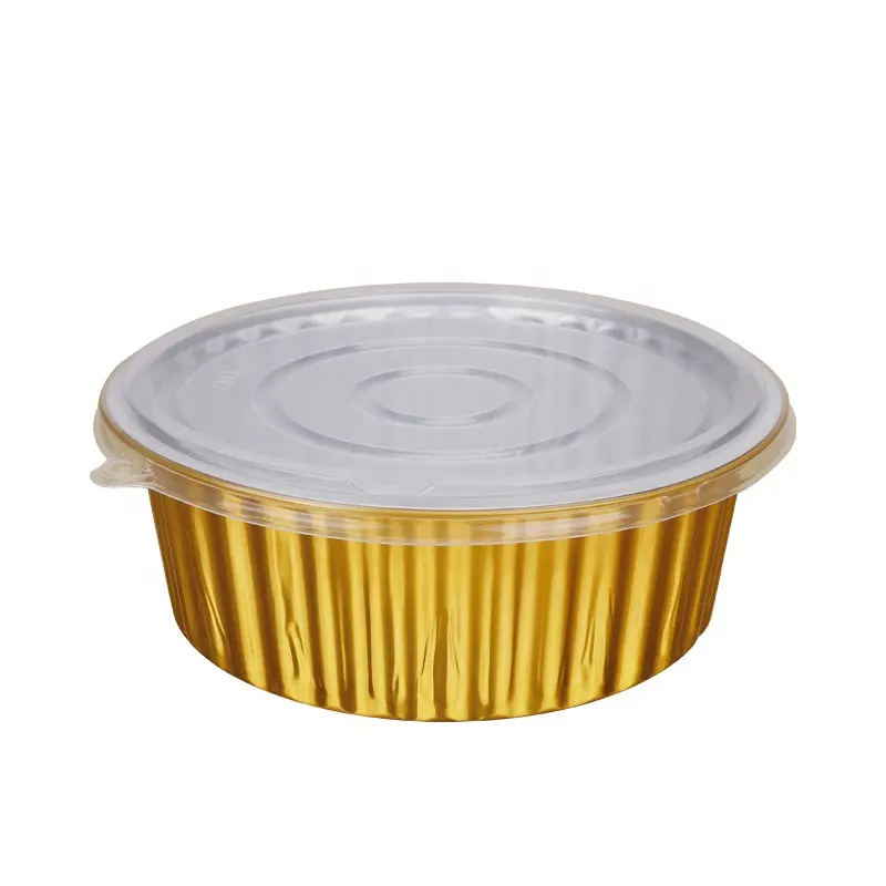 Op Maat Gemaakte Wegwerp Gekleurde Gouden 1000Ml Aluminiumfolie Cake Bakplaat Met Deksels