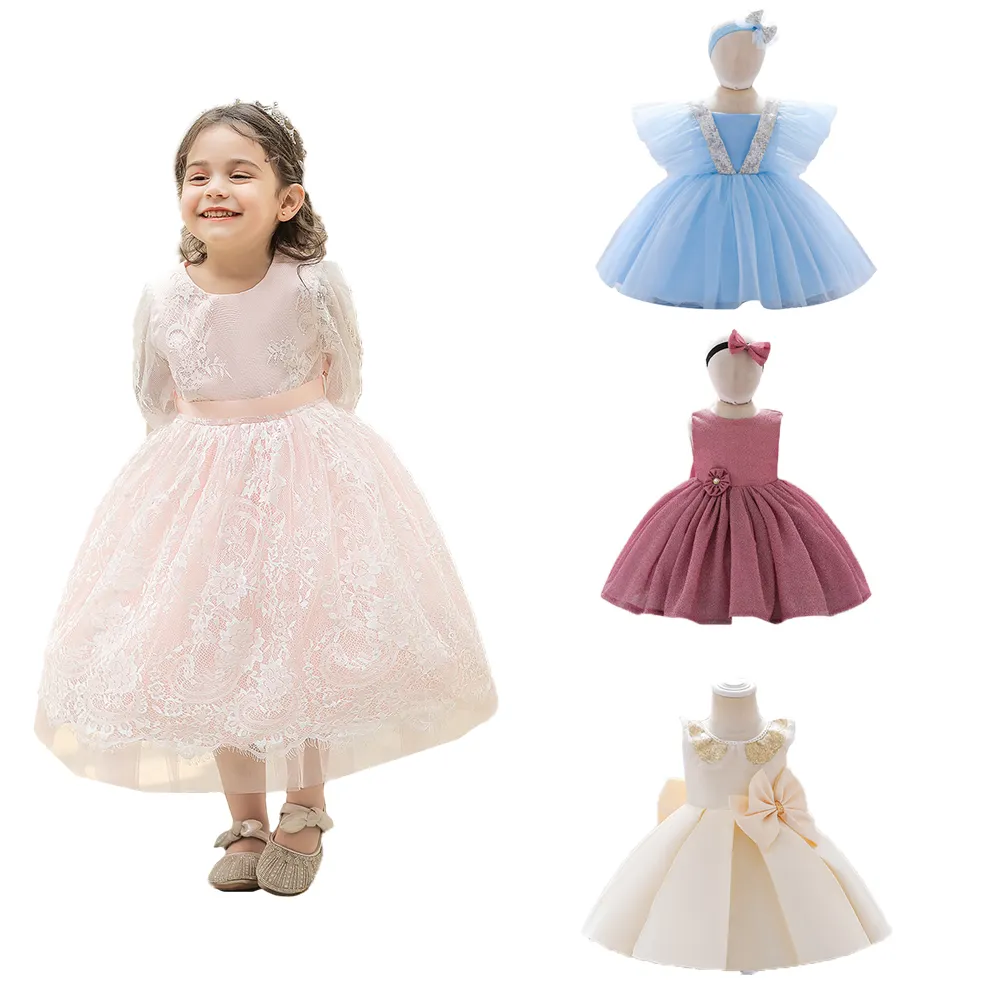 MQATZ Großhandel Neugeborenes Baby Geburtstag Abend party Kinder Kleidung Kinder Sommerkleid