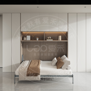 家具卧室升降器折叠壁床中国家具木制隐藏空间节省折叠墨菲床