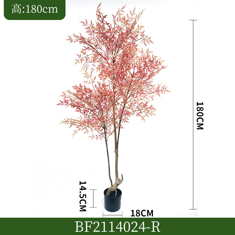High simulation red nandina-18m-plastic base pot