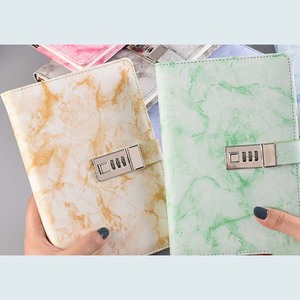 Venta al por mayor diario cuaderno creativo PU cuero mármol patrón estudiante diario combinación bloqueo línea Horizontal Cuadernos de negocios - Product Image 3