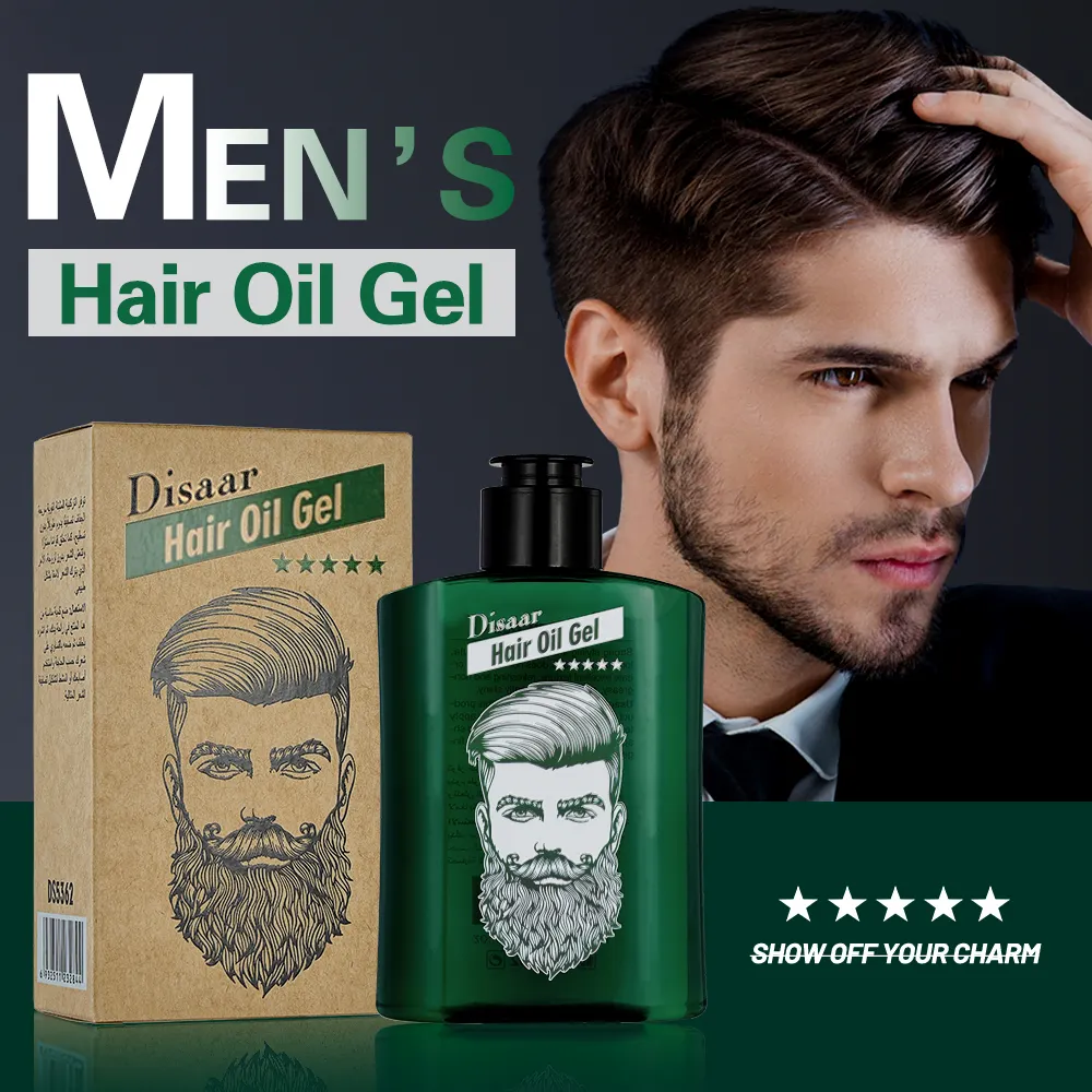 Óleo de cabelo para homens de marca própria, produtos de estilo de cera forte, gel de cabelo para homens