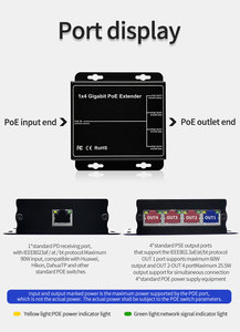ギガビットイーサネット規格90W POEエクステンダー1 in 4 Outネットワーク10/100/1000Mbps IEEE802.3af/at/bt Rj45ポートPOEリピーター - Product Image 2