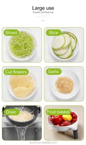 Multi Manual Slicer Rotate Vegetable Cutter With Drain Basket Multi-function Kitchen <strong>Veggie</strong> Shredder Grater Slicer <strong>Free</strong> Peeler - Product Image 4