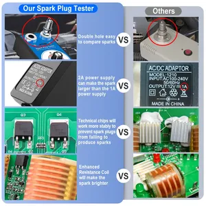 <strong>Spark</strong> Plug <strong>Tester</strong> Double Hole Diagnostic Tool Car 12V <strong>Spark</strong> <strong>Tester</strong> 0-6000rpm Auto Engine Ignition Detector Tools - Product Image 2