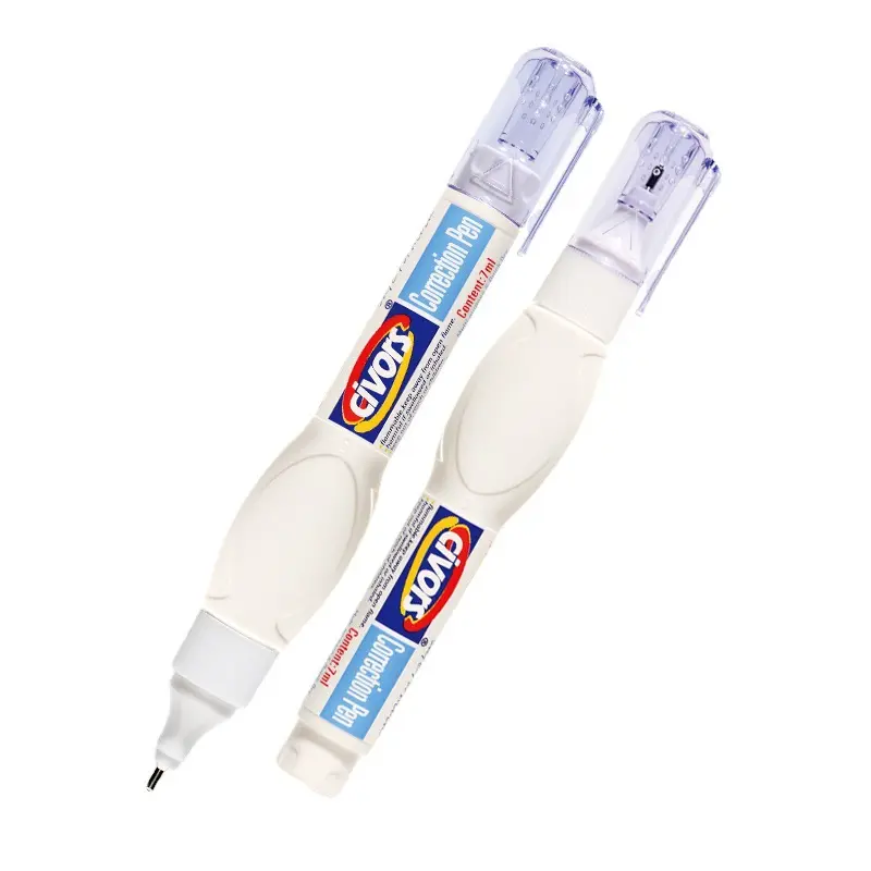 BECOL-Bolígrafo de corrección de alta calidad, bolígrafo líquido de secado rápido, no tóxico, con punta de Metal, para la escuela, 7ml