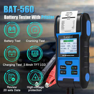 BAT-560 New Type Car Battery <strong>Tester</strong> <strong>Fast</strong> Testing 40-3000CCA 12V Battery <strong>Tester</strong> With Printer - Product Image 2