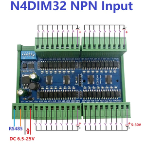 N4DIH32 DC 12V 24v可编程控制器开关数量采集板32ch PNP NPN隔离数字输入RS485 Modbus Rtu控制器 - Product Image 2