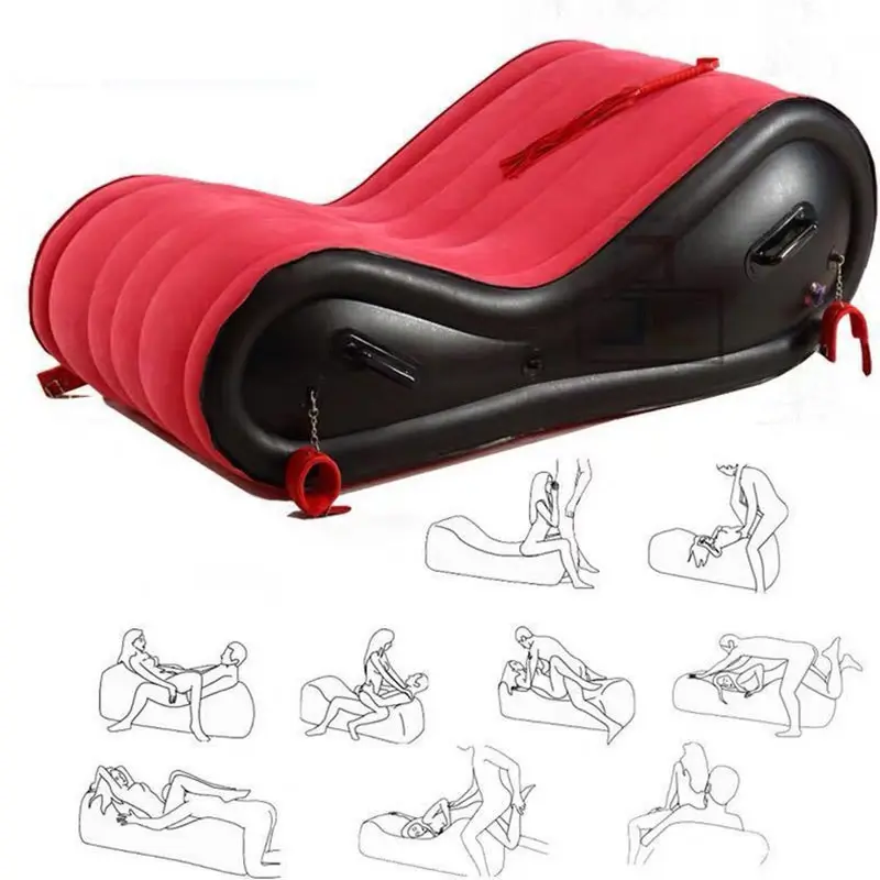 Per soggiorno divano letto del sesso mobili del sesso in PVC cuscino d'aria Bdsm sedia Sexy per coppie Chaise Lounge divani grandi gonfiabili rossi