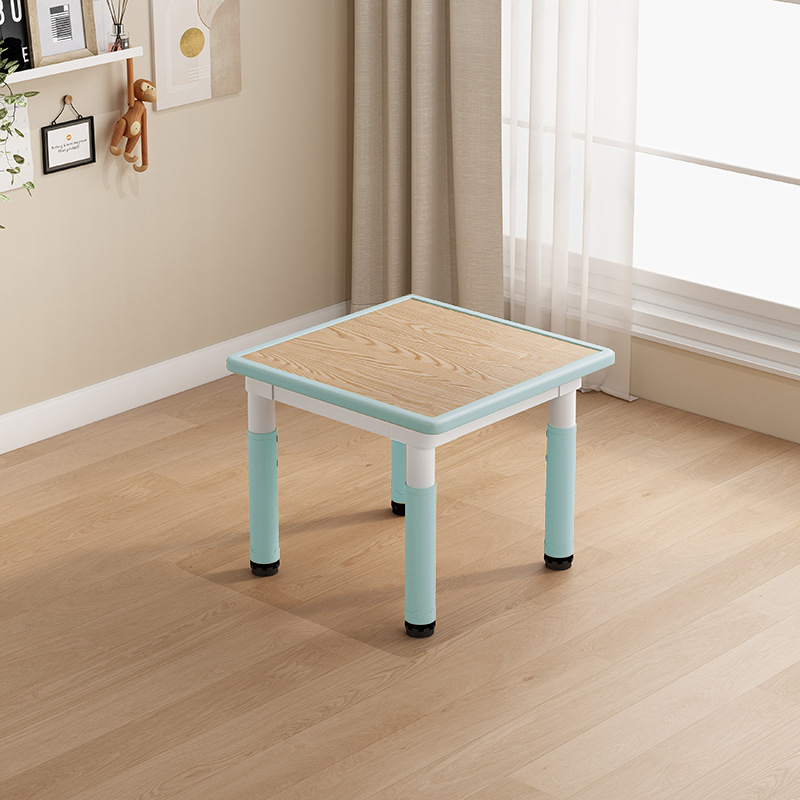 Bureau bleu clair + Bois
