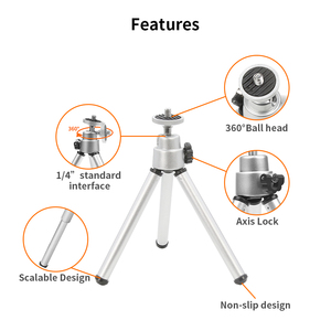 HONGDAK Giá Ba Chân Mini Linh Hoạt Để Bàn Giá Đỡ Di Động Xoay 360 Độ Kèm Kẹp Điện Thoại Cho Máy Ảnh Gopro Xiaomi Huawei iPhone - Product Image 6