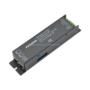 Controlador DMX PX24500 RGB, decodificador de señal Digital DC12-24V, 15A, DMX512, con interfaz de red RJ45, tira de luz LED RGB