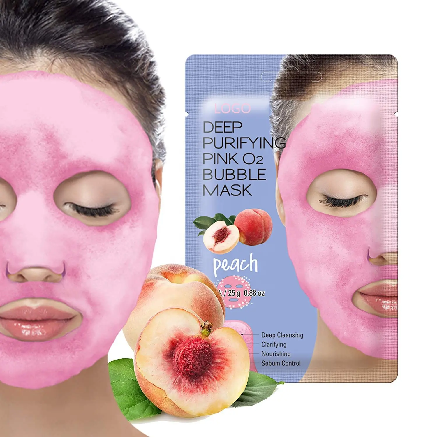 Máscara facial purificadora, por atacado, desintoxicante, espumante, máscara para rosto, bolha, para brilho da pele