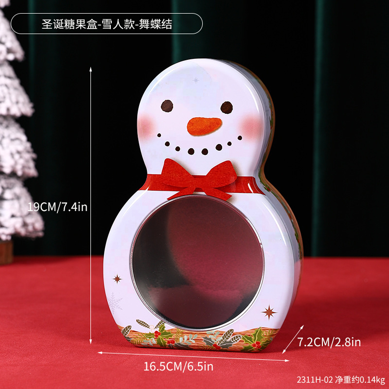 2311H-02 Christmas Candy Box - Snowman Design - Dancing Butterfly Knot