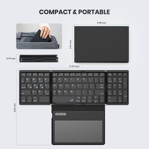 Tastiera pieghevole con Touchpad tastiera Wireless Bluetooth pieghevole numerico con Touchpad Ultra sottile tastiera pieghevole tascabile