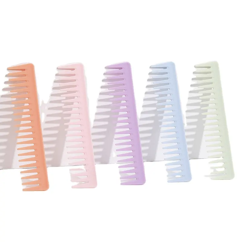 Soft touch New Color Barber Cutting Wet Curly For Hair Styling Hair Combs Plastic Heat-resistant Large Wide Tooth Comb Product