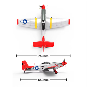 VOLANTEXRC 76801 P51D Mustang 6-осевая Гироскопическая система 750 мм бесщеточный Радиоуправляемый радиоуправляемый самолет - Product Image 4