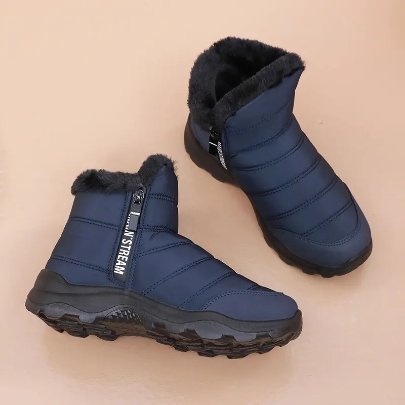 Botines cálidos Invierno Casual Mantener caliente Piel Caliente Impermeable Antideslizante Botas de nieve para hombres