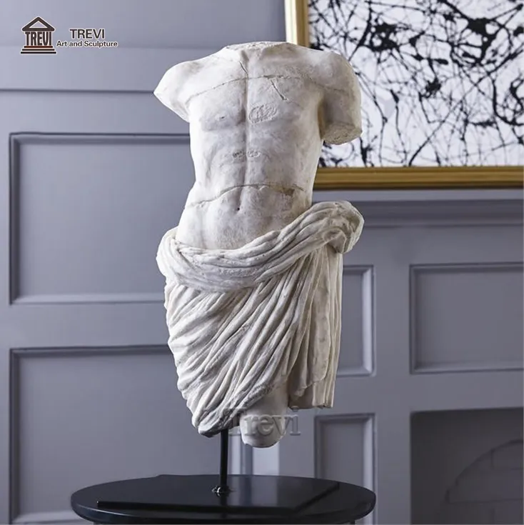 Estátua nude de mármore masculina, pedra de mármore nude músculo