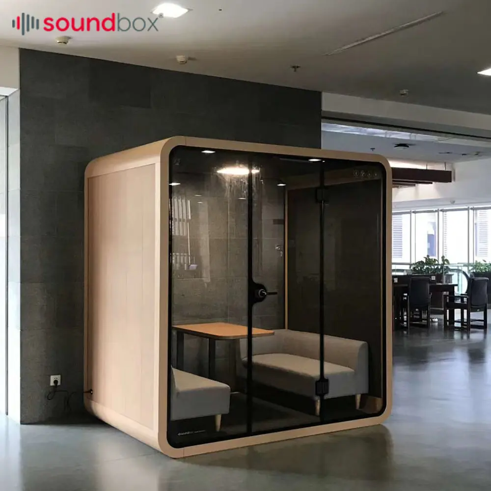 Stan Ponsel Kantor Kedap Suara, Dapat Digerakkan Dalam Ruangan Kantor Modular Portabel Pod Ponsel Kabin Kedap Suara