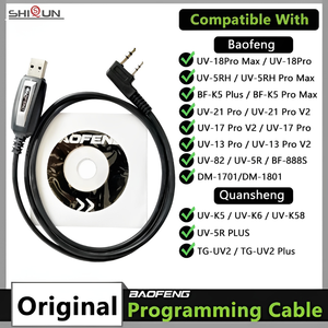 Cavo di programmazione Baofeng per UV-82 UV-5R BF-888S cavo USB Walkie Talkie per UV-K5 UV-K6 Radio bidirezionale Quansheng - Product Image 2