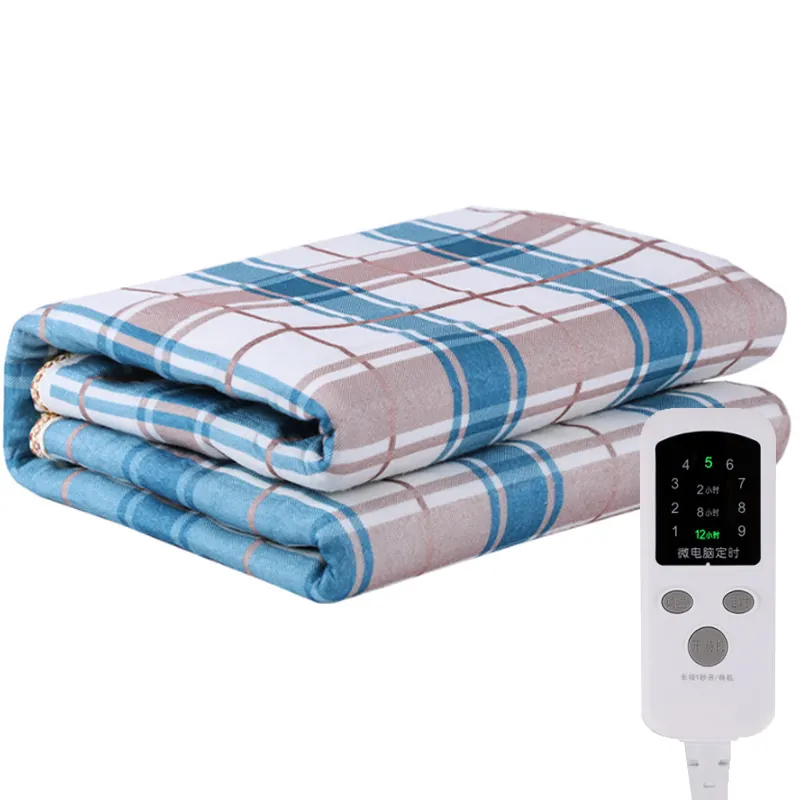 Heated Electric Blanket Full Size 12-Hour Timer Selectable Auto Shut-Off Fast Heating Heated Blanket Electric Throw